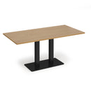 Dams Eros rectangular dining table with flat rectangular oak base, showcasing a sleek, modern design for dining rooms.
