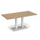 Dams Eros rectangular oak dining table with flat rectangular base, showcasing a modern wooden design and sturdy construction.