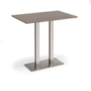 Dams Eros rectangular poseur table with Barcelona walnut finish and flat rectangular base, ideal for modern lounge or bar settings.