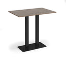 Dams Eros rectangular poseur table with flat rectangular base in Barcelona Walnut finish, showcasing a modern, stylish design.