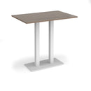 Dams Eros rectangular poseur table with Barcelona walnut finish, featuring a flat rectangular base and sleek modern design