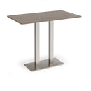 Dams Eros rectangular poseur table with Barcelona Walnut finish, flat rectangular base, modern design, ideal for modern interiors
