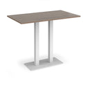 Dams Eros rectangular poseur table with flat rectangular base in Barcelona Walnut wood, showcasing modern design and smooth surface.