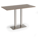 Dams Eros rectangular poseur table with flat rectangular base in Barcelona Walnut finish, showcasing modern design and wood grain.