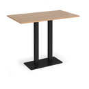 Dams Eros rectangular poseur table with flat beech base, showcasing its sleek modern design and smooth wood finish.