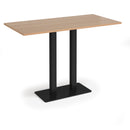 Dams Eros rectangular poseur table with flat beech base, showcasing its modern design and sturdy construction.