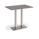 Dams Eros rectangular poseur table with grey oak finish and flat rectangular base, modern design for contemporary spaces