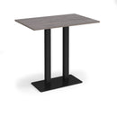 Dams Eros rectangular poseur table with flat grey oak base, modern design for bar or cafe settings.