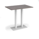 Dams Eros rectangular poseur table with grey oak finish and flat rectangular base, suitable for modern lounge or bar areas.
