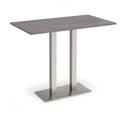 Dams Eros rectangular poseur table with grey oak finish and flat rectangular base, suitable for modern bar or lounge settings.