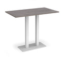 Eros rectangular poseur table by Dams with grey oak finish and flat rectangular base, modern design for dining or bar areas