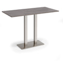 Dams Eros rectangular poseur table with flat grey oak base, modern design for dining or workspace settings.