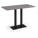 Dams Eros rectangular poseur table with flat rectangular base in grey oak finish, ideal for modern lounge or bar settings