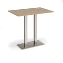 Dams Eros rectangular poseur table with Kendal oak finish and flat rectangular base, ideal for modern lounge or bar settings.