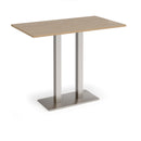 Dams Eros rectangular poseur table with Kendal oak finish and flat rectangular base, ideal for modern lounge or bar areas.