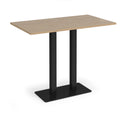 Dams Eros rectangular poseur table with Kendal Oak finish and flat rectangular base, ideal for modern lounge or bar areas.