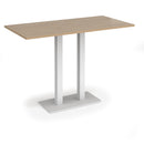 Dams Eros rectangular poseur table with Kendal Oak finish, flat rectangular base, ideal for modern lounge or bar areas.