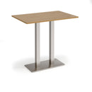 Dams Eros rectangular poseur table with flat oak base, modern design suited for bars or cafes.