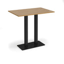 Eros rectangular poseur table by Dams with oak finish and flat rectangular base, ideal for modern dining or workspace settings.