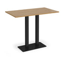 Dams Eros rectangular poseur table with oak finish and flat rectangular base, ideal for modern seating areas.