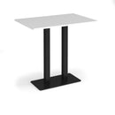 White Eros rectangular poseur table with flat rectangular base by Dams, featuring a sleek modern design.
