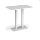 White Eros rectangular poseur table with flat rectangular base by Dams, ideal for modern lounge or bar settings.