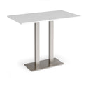 White Eros Rectangular Poseur Table by Dams with flat rectangular base, modern design, suitable for cafes and bars