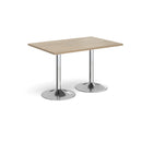 Dams Genoa rectangular dining table with trumpet base in Barcelona Walnut wood, showcasing modern design and sleek craftsmanship.
