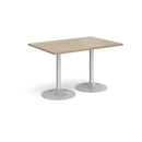 Dams Genoa rectangular dining table with trumpet base in Barcelona Walnut wood, showcasing a sleek modern design.
