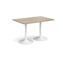 Dams Genoa rectangular dining table with trumpet base in Barcelona Walnut wood, showcasing a sleek, modern design.