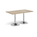 Dams Genoa rectangular dining table with trumpet base in Barcelona walnut wood, showcasing a sleek modern design.