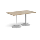 Dams Genoa rectangular dining table with trumpet base in Barcelona Walnut wood, showcasing a sleek modern design