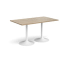 Dams Genoa rectangular dining table with trumpet base in Barcelona Walnut wood, showcasing a sleek, modern design.