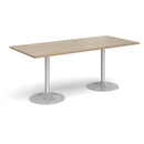 Dams Genoa rectangular dining table with trumpet base in Barcelona Walnut wood, showcasing smooth tabletop and stylish design.