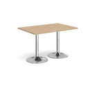 Dams Genoa rectangular dining table with Kendal oak finish and trumpet base, showcasing a modern wood tabletop and sleek design.