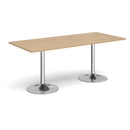 Dams Genoa rectangular dining table with Kendal Oak finish and trumpet base, showcasing a modern wooden dining surface.
