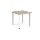 Dams rectangular radial leg meeting table in Barcelona Walnut with a smooth wooden surface and modern design.
