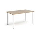 Rectangular radial leg meeting table in Barcelona walnut finish by Dams, showing smooth wood surface and sturdy design.