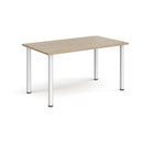 Rectangular radial leg meeting table in Barcelona Walnut finish by Dams, with natural wood grain and modern design.