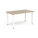 Dams rectangular radial leg meeting table in Barcelona Walnut wood with a modern design and sturdy metal legs.