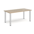 Rectangular radial leg meeting table in Barcelona Walnut with Dams branding, showcasing a modern design and wooden finish.