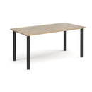 Rectangular radial leg meeting table in Barcelona Walnut finish by Dams, showcasing a modern design with sturdy wooden legs.