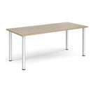 Rectangular radial leg meeting table by Dams in Barcelona Walnut finish, showing the wood grain and sturdy design.