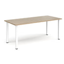 Rectangular radial leg meeting table in Barcelona walnut from Dams, showcasing a sleek wooden design with radial legs.