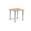 Rectangular Radial Leg Meeting Table in Beech wood by Dams, showing smooth surface and radial leg design for office or conference use.