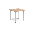 Rectangular Radial Leg Meeting Table in Beech wood by Dams, showing smooth tabletop and radial leg design.
