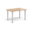 Rectangular Radial Leg Meeting Table in Beech wood by Dams, showing a modern design with radial leg supports and smooth surface.