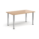 Rectangular radial leg meeting table in beech wood by Dams, showcasing a sturdy design with a smooth surface and radial leg support.
