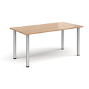 Rectangular Radial Leg Meeting Table in beech wood by Dams, showing smooth surface and sturdy radial leg design.