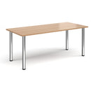 Rectangular radial leg meeting table in beech wood by Dams, showing smooth surface and sturdy design for conference or office use.